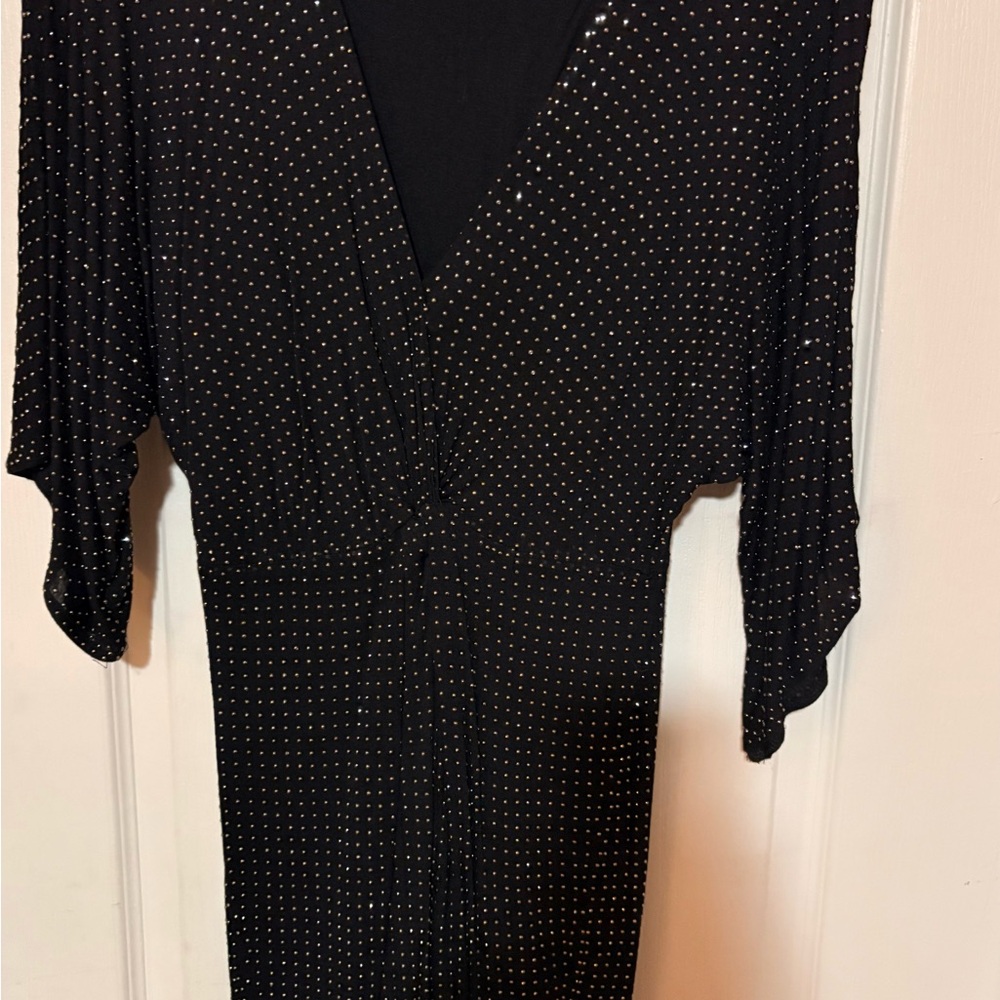 Bebe Black With Silver Sequence Dress